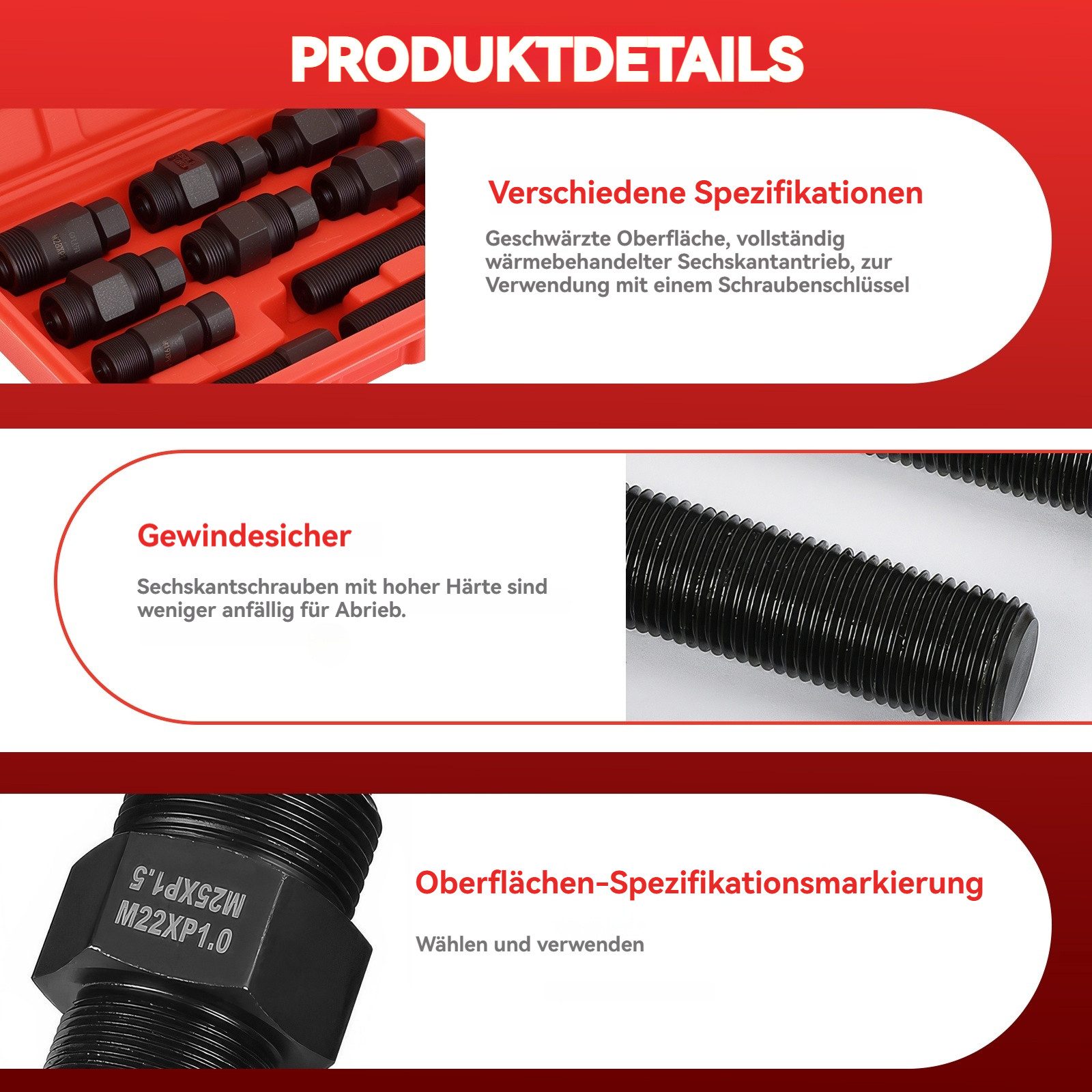 BlingBin Radnabenabzieher 10 Tlg Polradabzieher Set Schwungrad Abzieher Werkzeug für Motorrad, für Roller Motorrad Scooter kompatibel mit Kawasaki Honda Suzuki