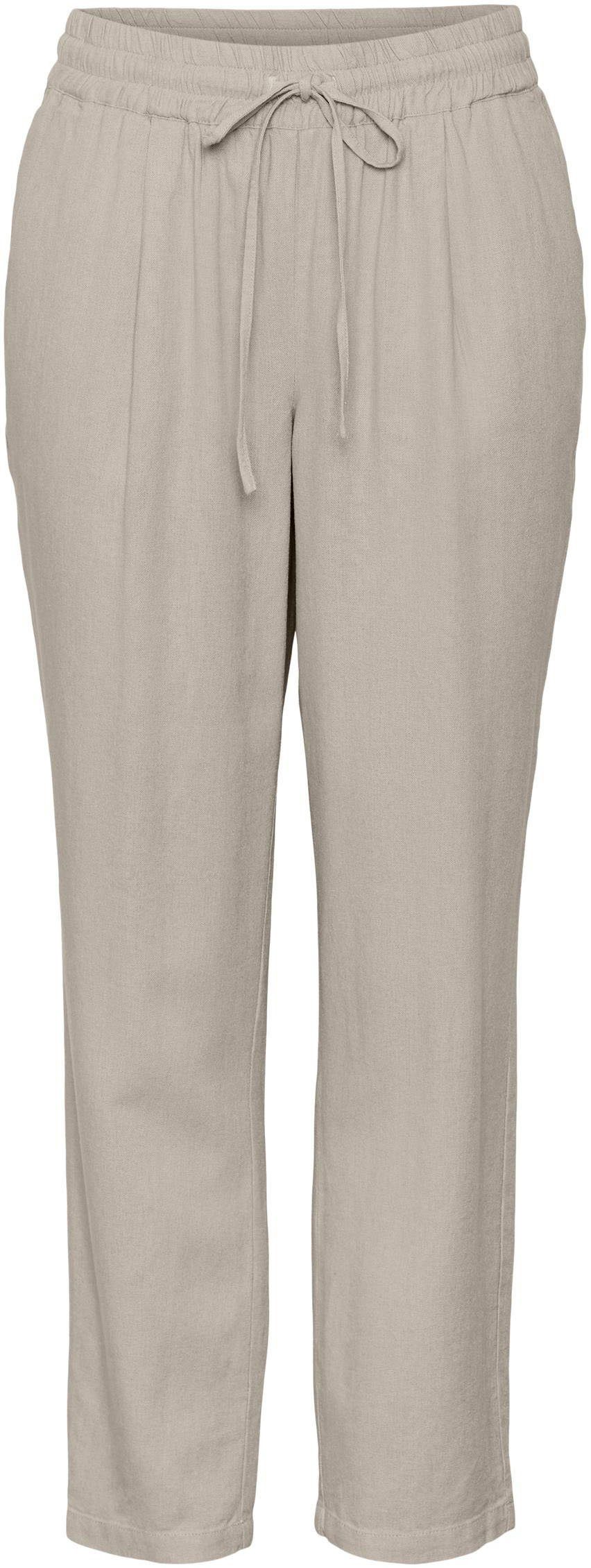 Vero Moda Schlupfhose VMJESMILO MW ANKLE PANTS WVN NOOS mit Leinen, elastisches Bündchen und Kordelzug – Bild 4 von 5
