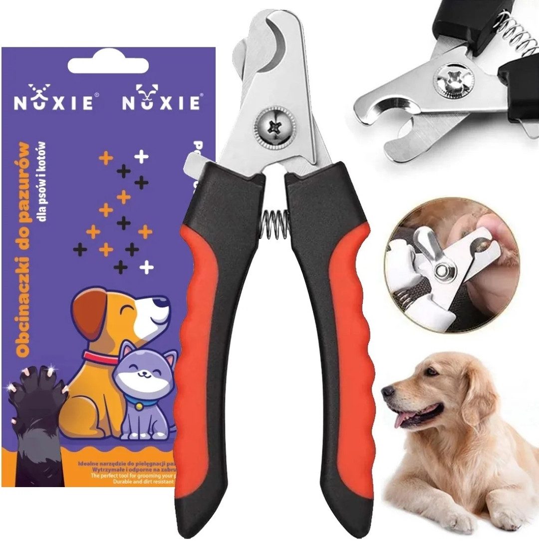 NUXIE Dog Krallenschneider Edelstahl Nagelschneider für Hunde und Katzen mit Schloss, (Ideal für präzise Haustier-Nagelpfelge zu Hause, 1-tlg., Hundeschere, Katzenschere, Nagelknipser), Sicherheitsverschluss für sichere Haustier-Nagelpflege.