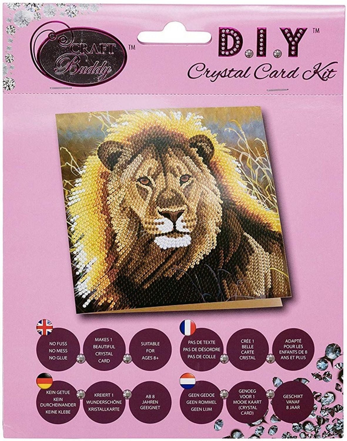 CRAFT Buddy Spiel Craft Buddy CCK-A13 - Resting Lion, 18x18cm Crystal Art Card, Diamond