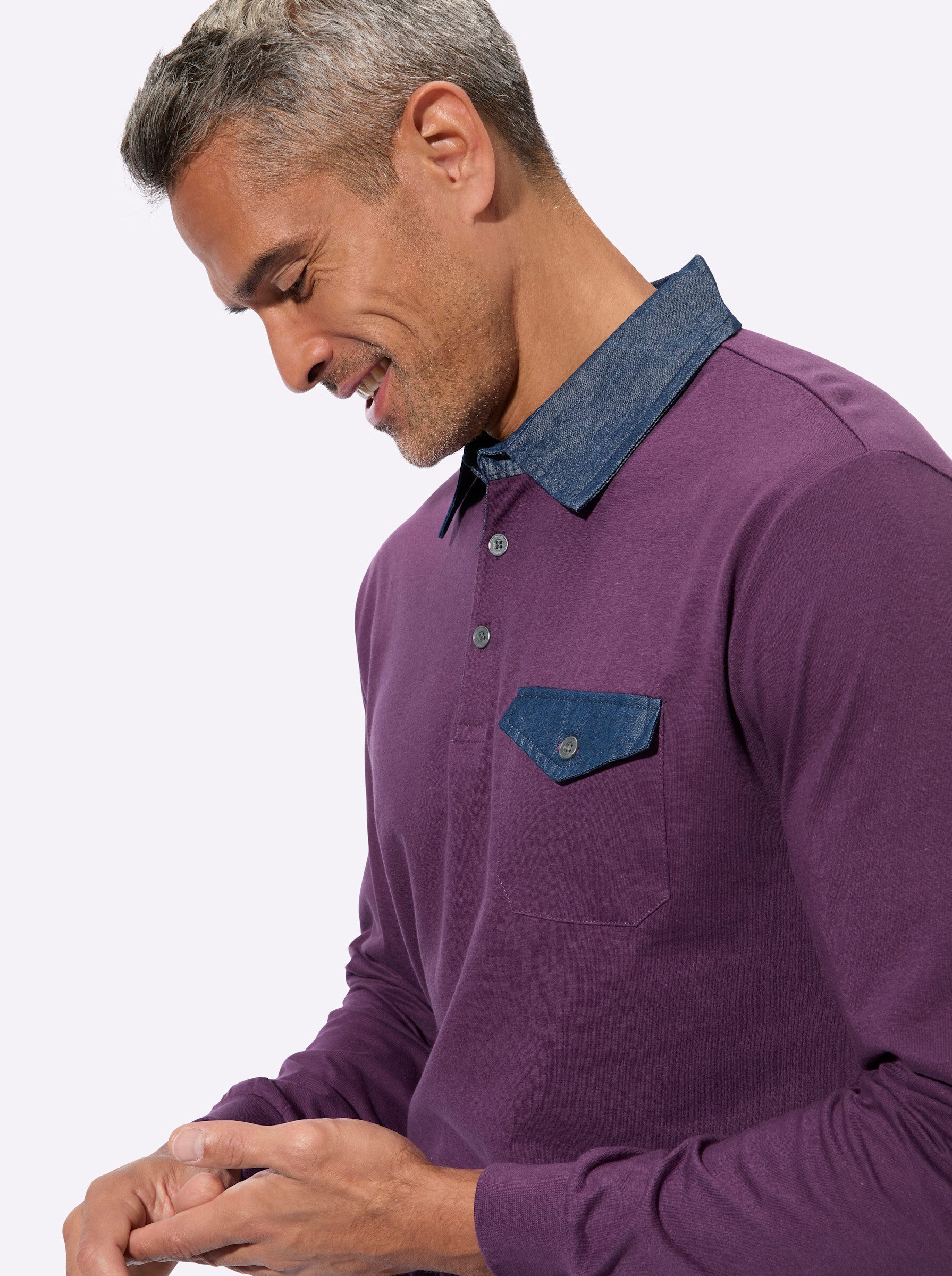 Sieh an! Langarm-Poloshirt Langarm