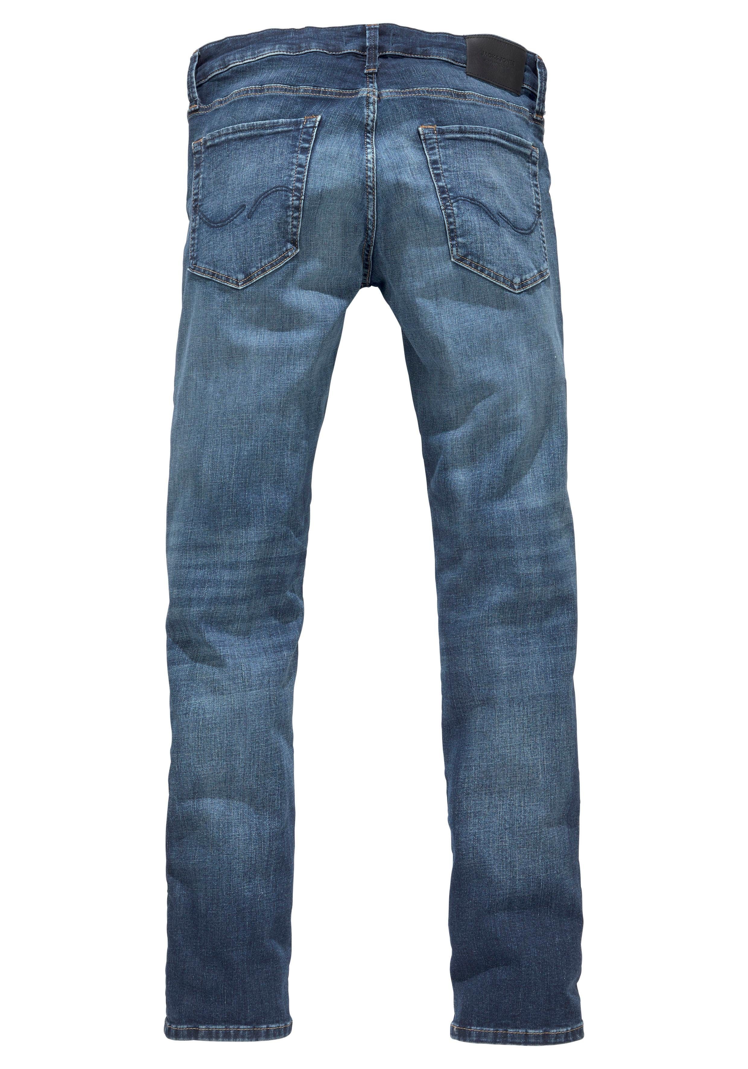 Jack & Jones mid-blue-used ICON GLENN Slim-fit-Jeans