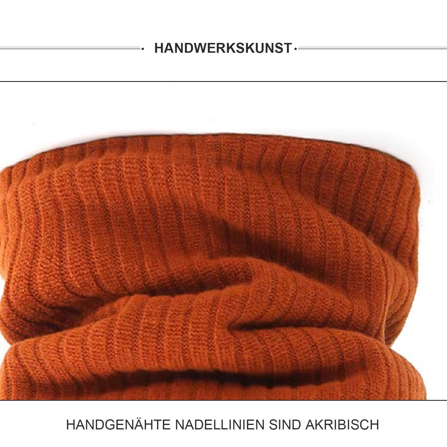 Winter Halswärmer (1-St) Strickschal Röhrchenschal, Fleece MAGICSHE Orange gefüttertes