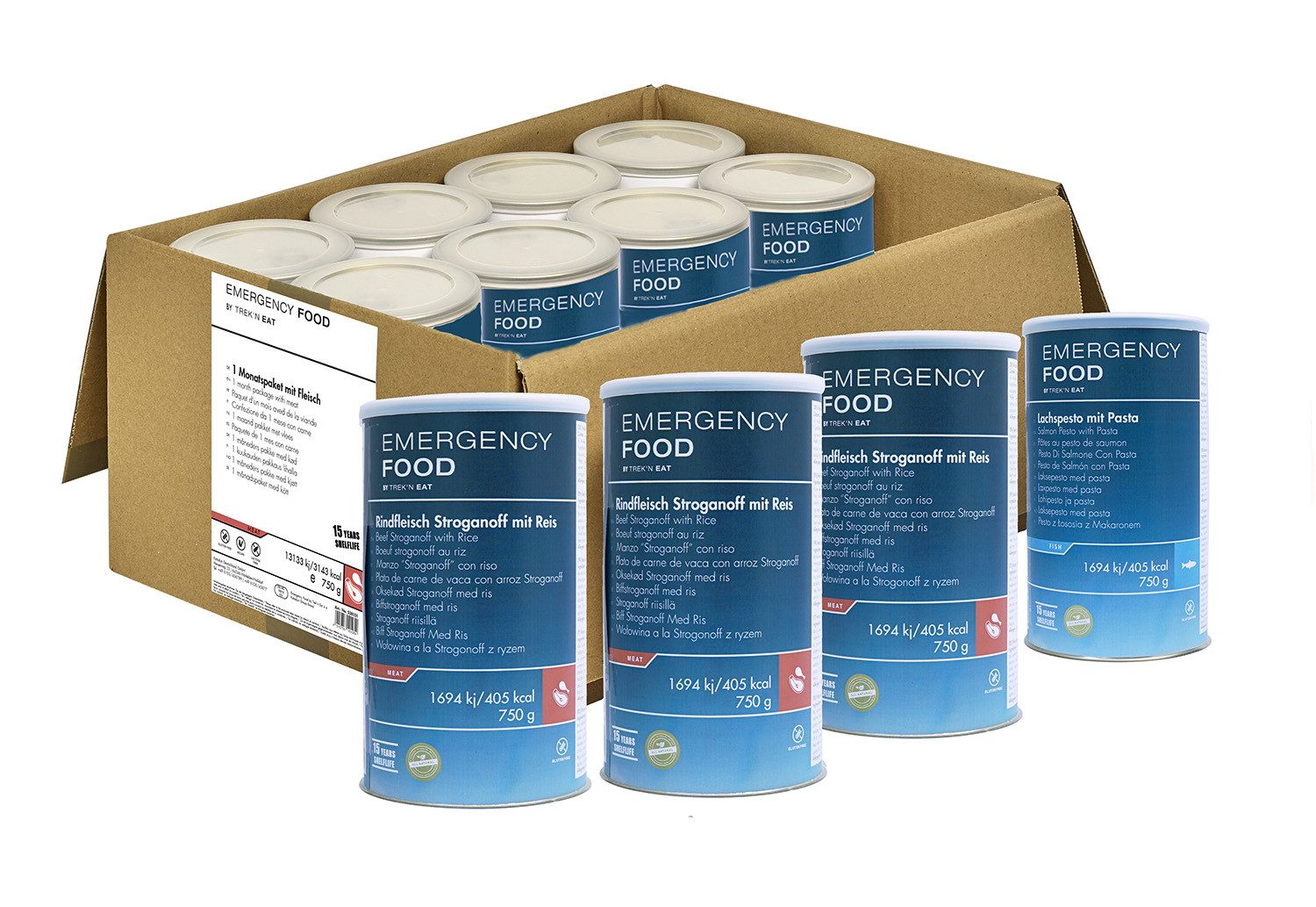 TrekNEat Vorratsdose Trek'n Eat Emergency Food 30 Tage Paket mit Fleisch Monatspaket