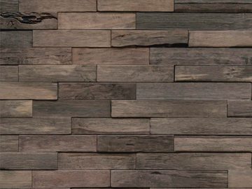 Wandpaneel Muster Indo Echtholzpaneel Driftwood, BxL: 20x56 cm, 0,112 qm, (Packung, 1-tlg) schallreduzierende Wandverkleidung mit 3D-Effekt