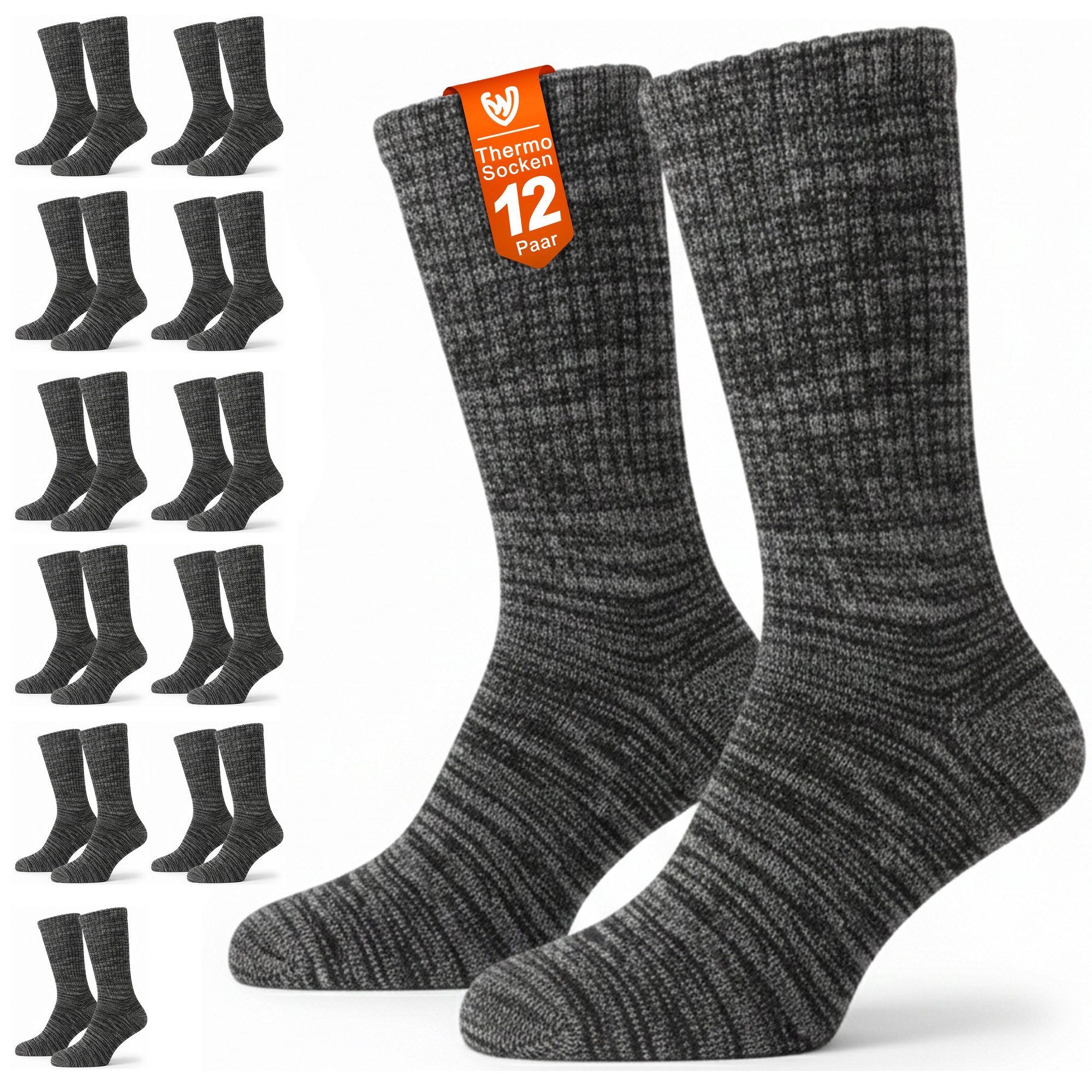 German Wear Thermosocken GW273 12er Pack (12er-Pack) Winter-Thermosocken 2.0 TOG mit Vollplüsch,komfortabel