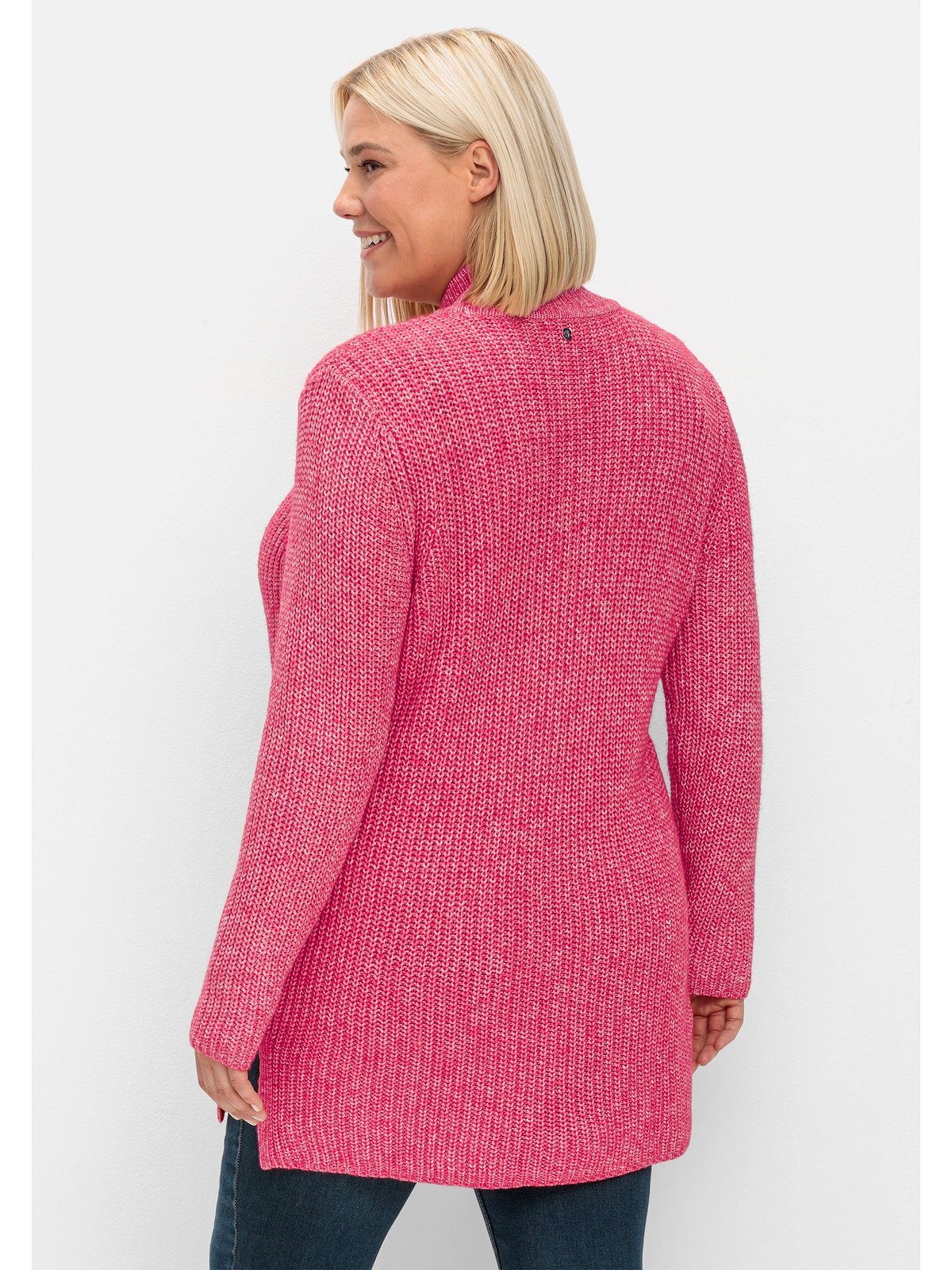 Sheego Strickpullover Große Größen mit Stehkragen, im Patentstrick