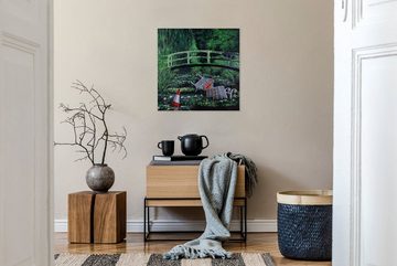 KUNSTLOFT Gemälde Banksy's Monet 80x80 cm, Leinwandbild 100% HANDGEMALT Wandbild Wohnzimmer