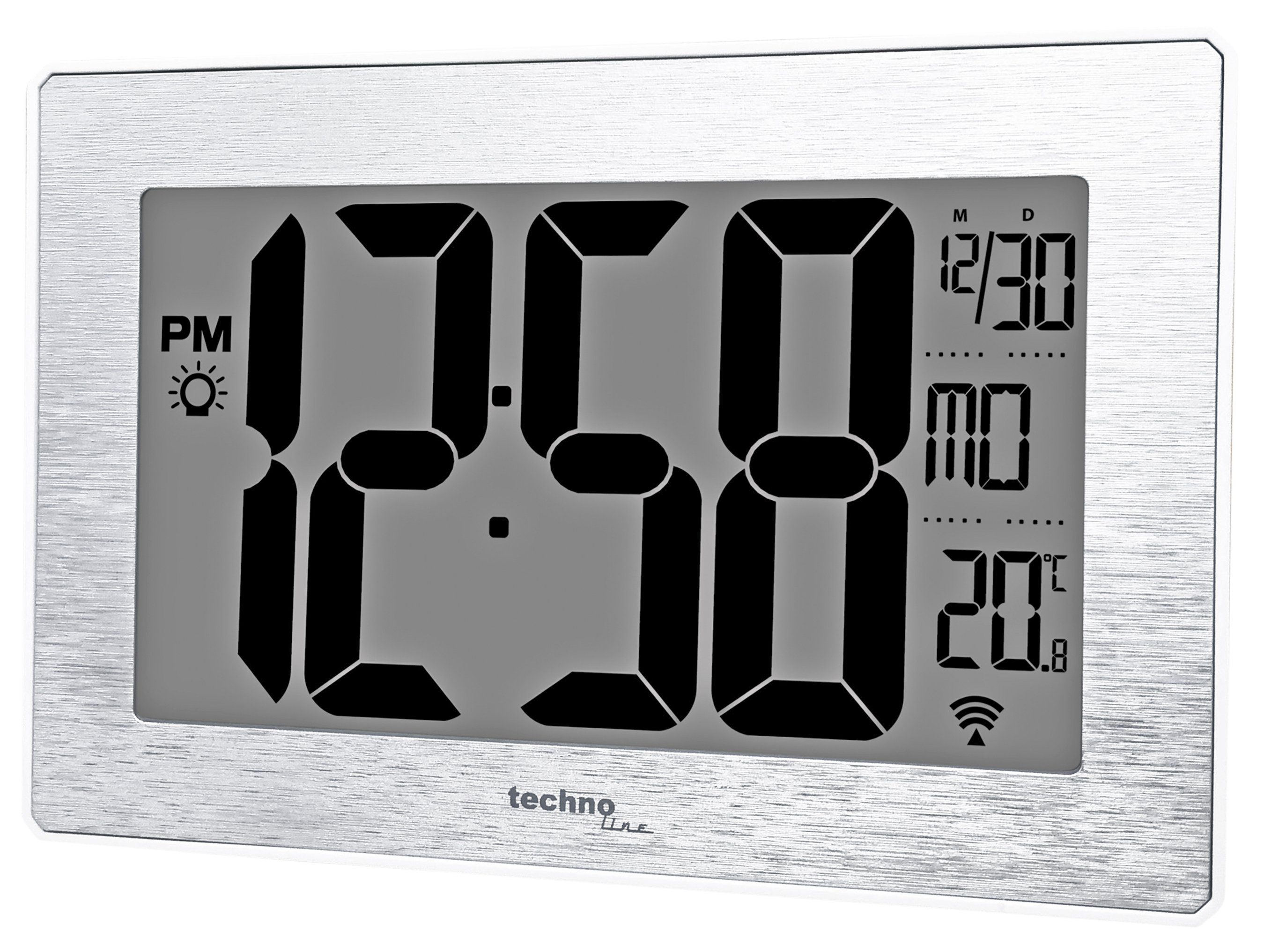 (mit 8019 Funkwanduhr WS technoline Temperaturanzeige)