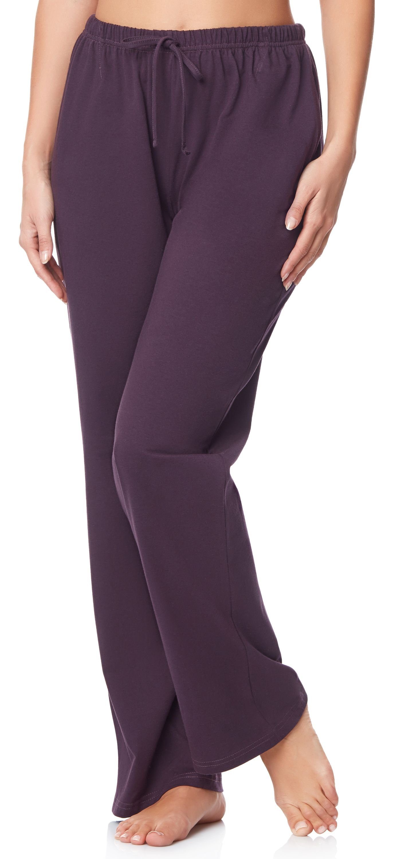 Merry Style Pyjamashorts Damen Schlafanzugshose Bund Violett (1-tlg) (9612103) elastischer MPP-001