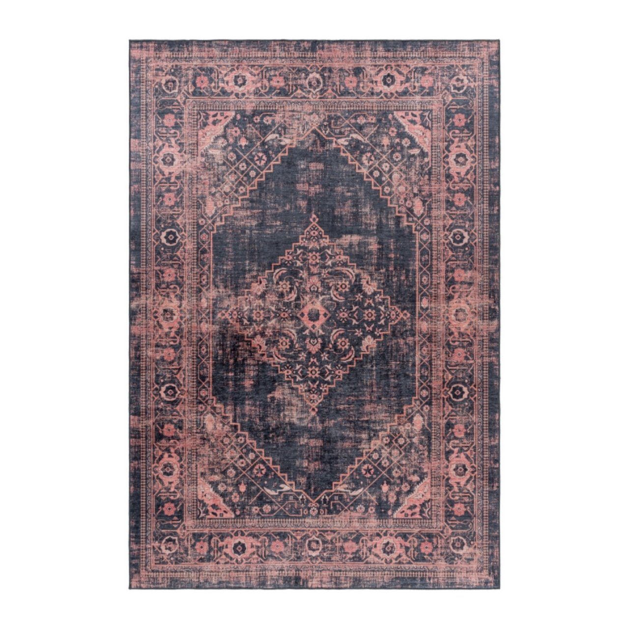 Homtex Orientteppich, 80 x 150 cm, Antirutsch Vintage waschbarer teppich, Patchwork Mehrfarbig