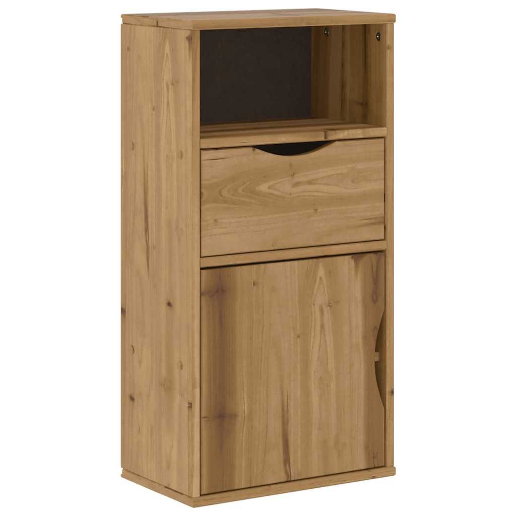vidaXL Beistellschrank Beistellschrank mit Schublade ODDA 40x24x79cm Massivholz Kiefer (1-St)
