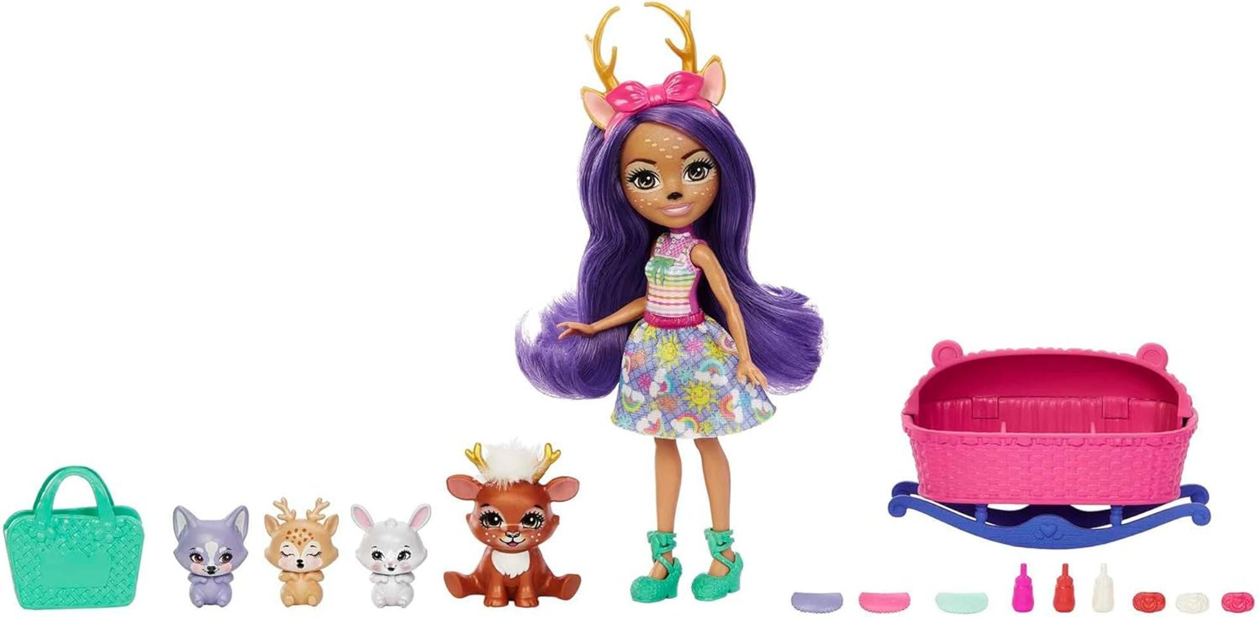 Mattel® Anziehpuppe Enchantimals Baby Best Friends Danessa Deer und Sprint Puppe 3+