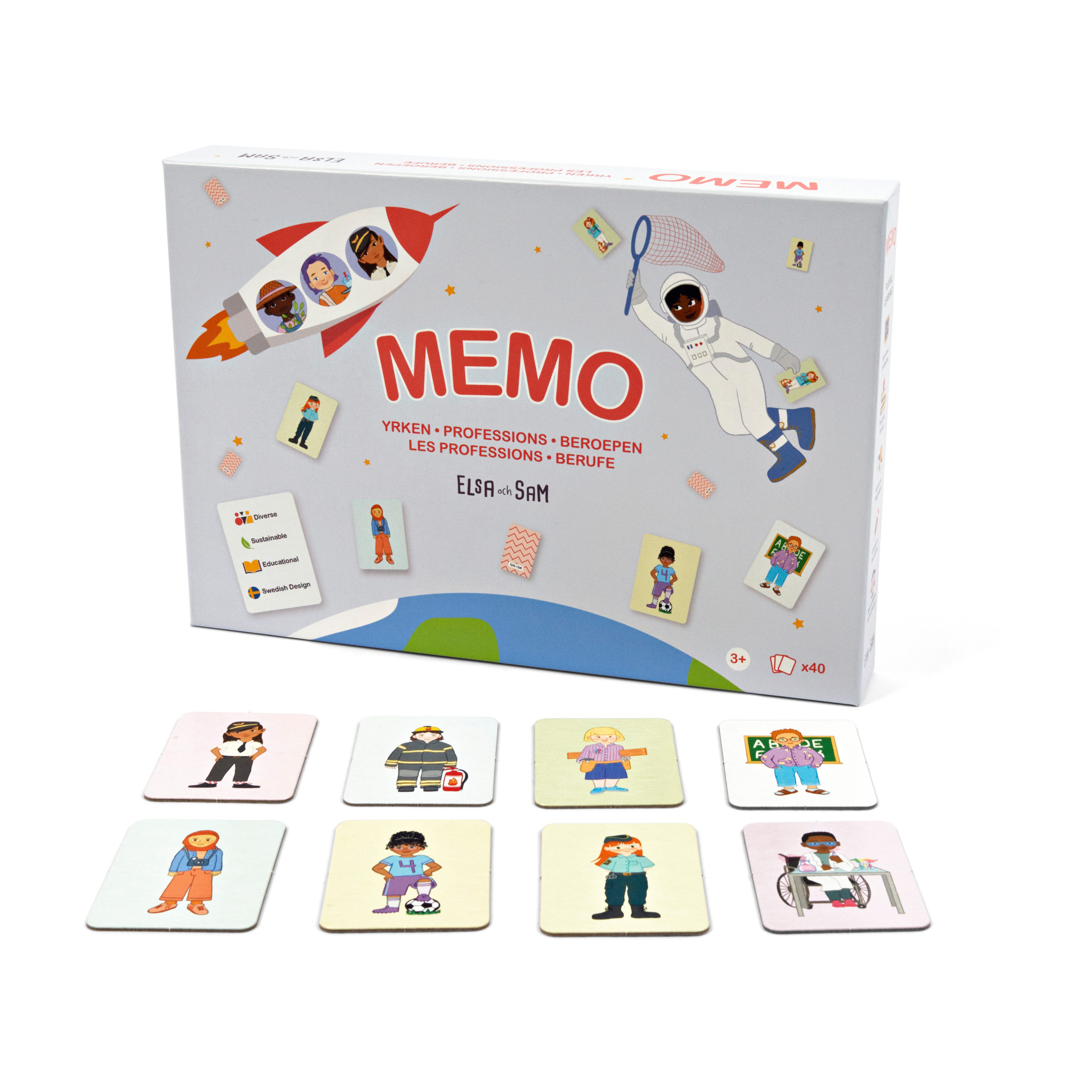 ELSA och SAM Spiel Kinder Memory Berufe – Lernspiel für kleine Entdecker, Memory, FSC®- schützt Wald Zertifizierung, Made in Germany, EC-Zertifiziert