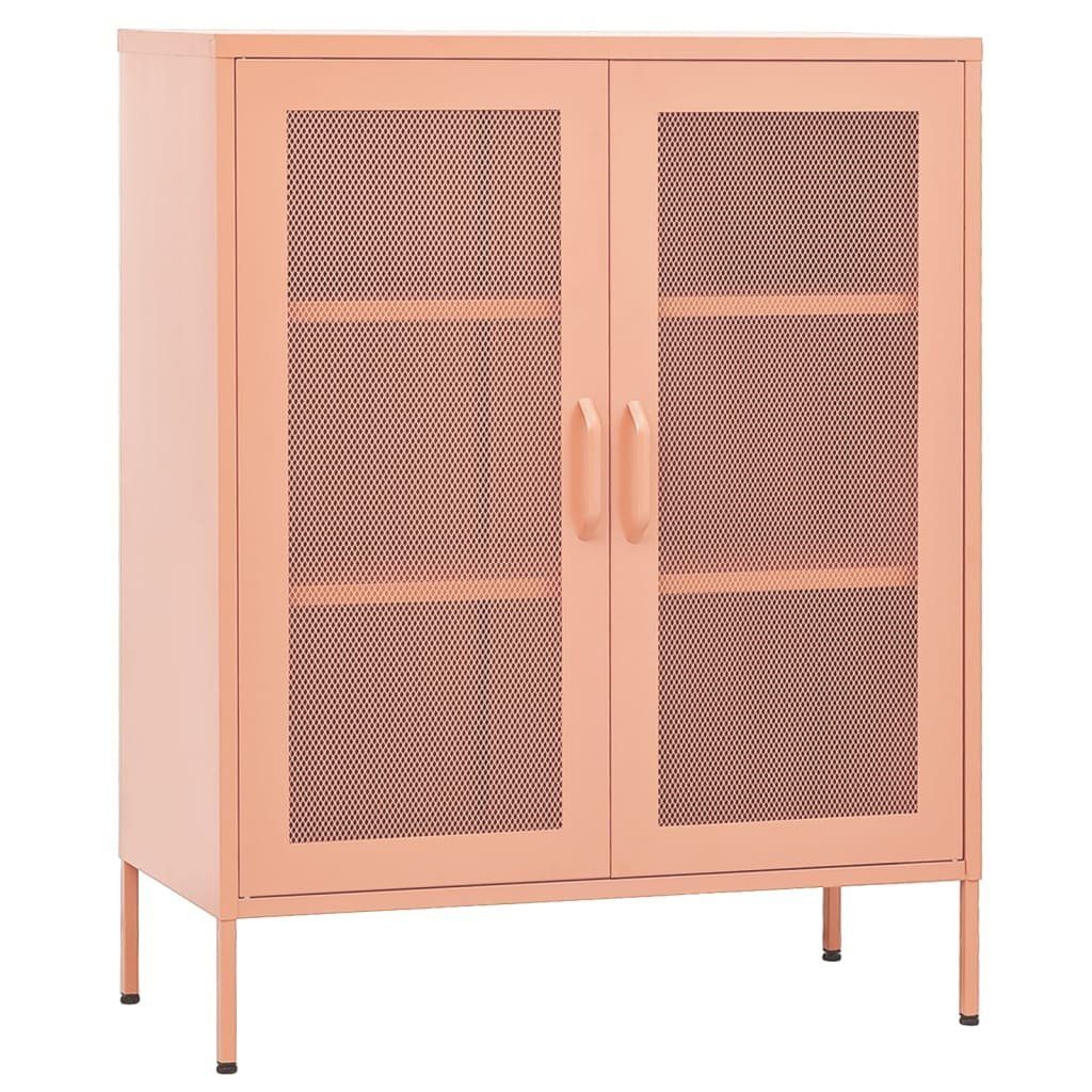 vidaXL Vitrine Lagerschrank Rosa 80x35x101,5 cm Stahl