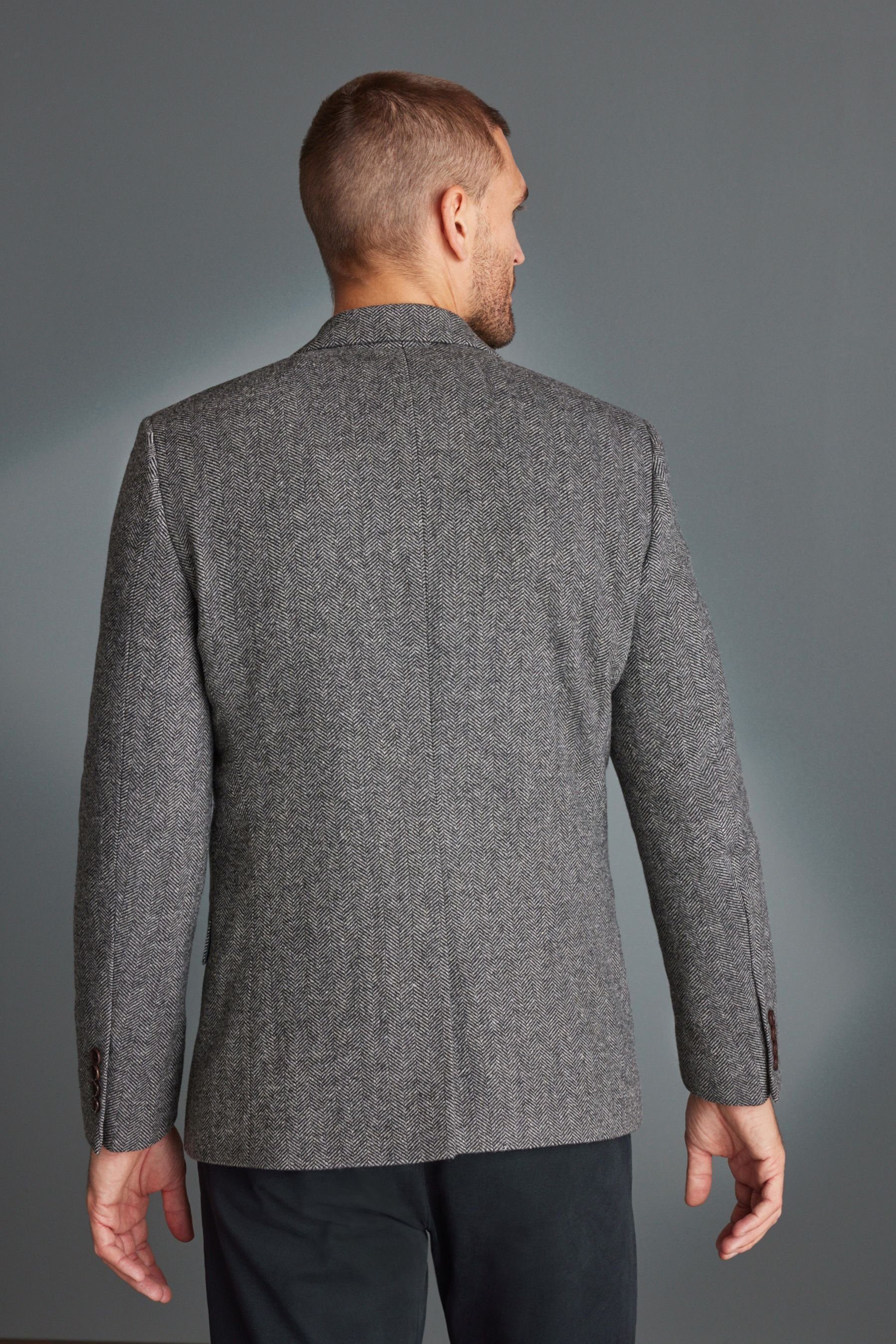 Next Sakko Nova Fides Slim Fit Wollblazer mit Fischgrätmuster (1-tlg)
