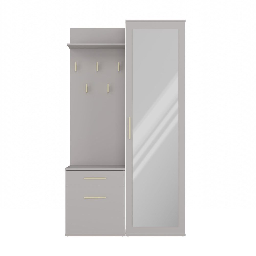 MAGOWA Kompaktgarderobe Moderner Kleiderschrank mit Spiegel günstig online kaufen