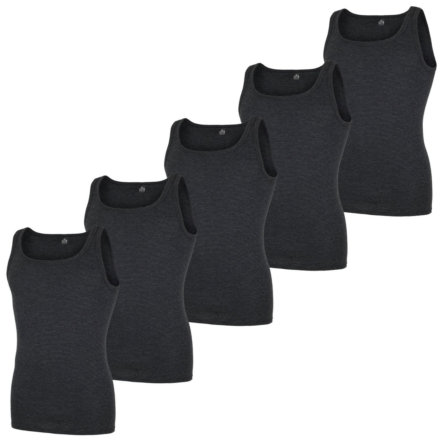 GÖTZBURG Unterhemd (Mehrpack, 5 Stück) Feinripp im 5er Pack, Classic Ringel