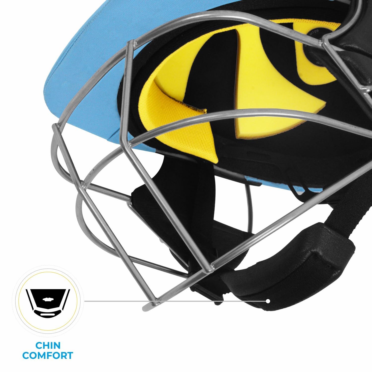 DSC Allroundhelm Premium Cricket-Helm Für Männer & Jungen (Inhalt des Pakets: 1 Cricket-Helm + 1 Innenschaum-Set + 1 Helmüberzug, headgear head protection face protection batting helmet), Fixed spring steel mesh, Back support strap, Neck protection