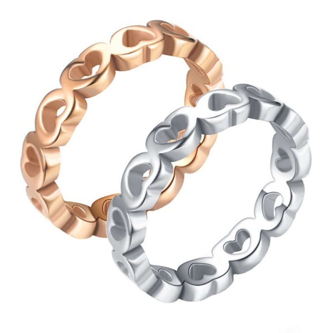 Taffstyle Fingerring Ring Verlobungsring Herzen stylisch vergoldet Silber G günstig online kaufen