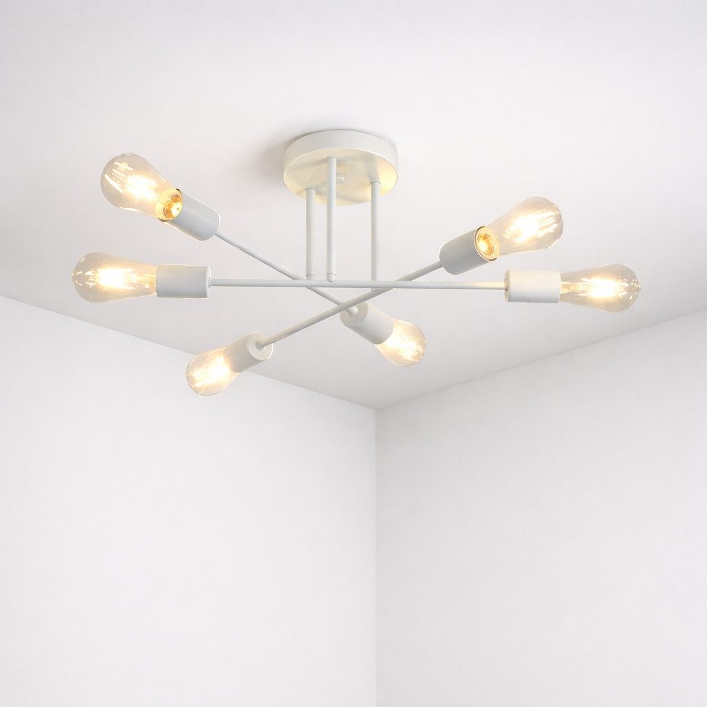 ZMH Deckenleuchten 6 Flammig Deckenlampe Vintage Retro ohne Leuchtmittel für Schlafzimmer, LED wechselbar