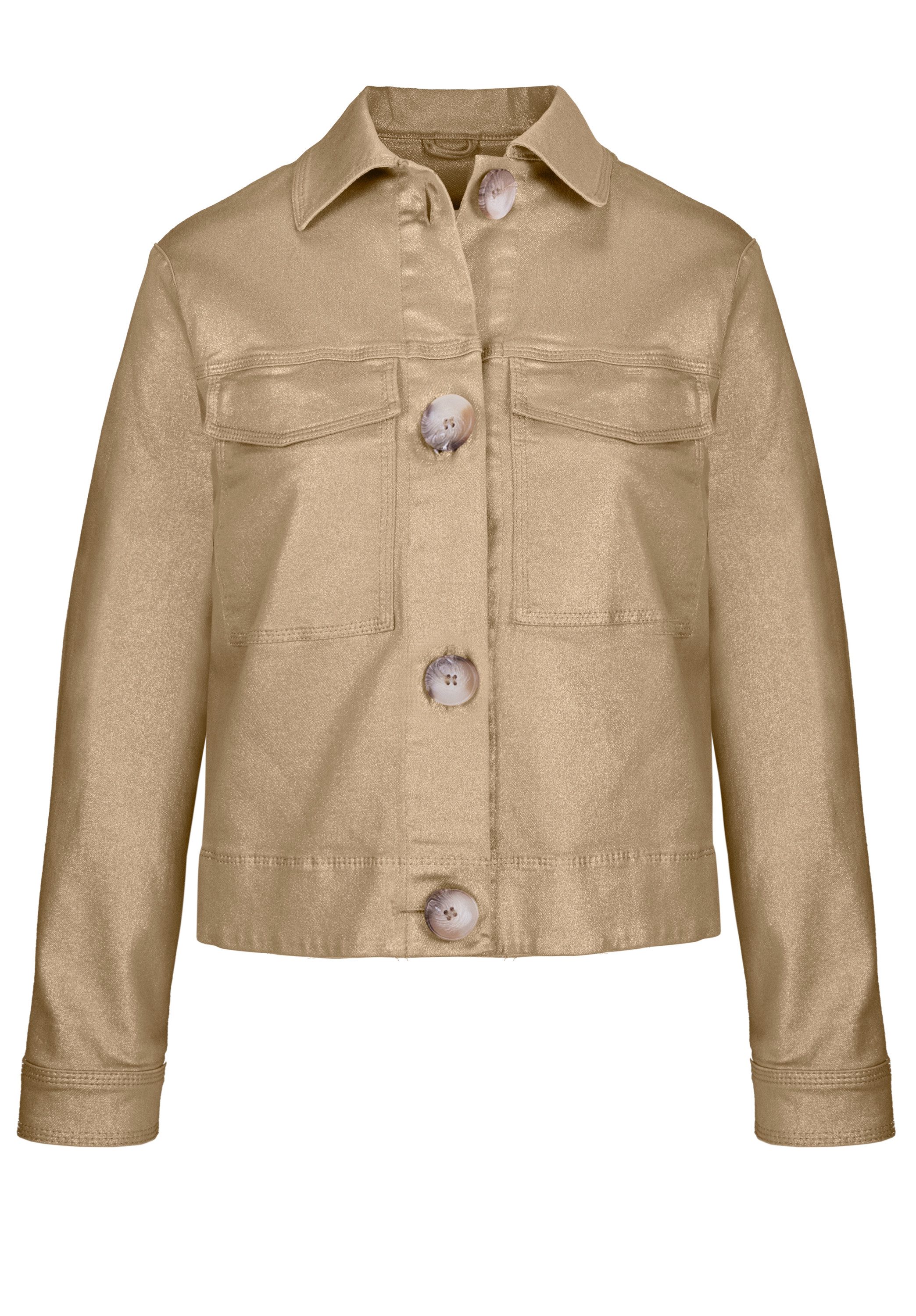 bianca Kurzjacke PEGGY in dezent schimmerndem Gold-Coating – Bild 2 von 5