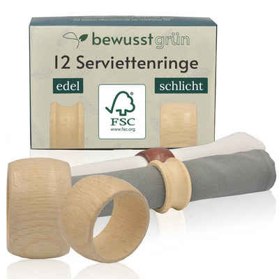BewusstGrün Serviettenring »12 Nachhaltige Ringe aus Holz, FSC®-zertifiziert«, Holz, aus heimischen Wäldern, Made in Austria, unbedenklich lackiert