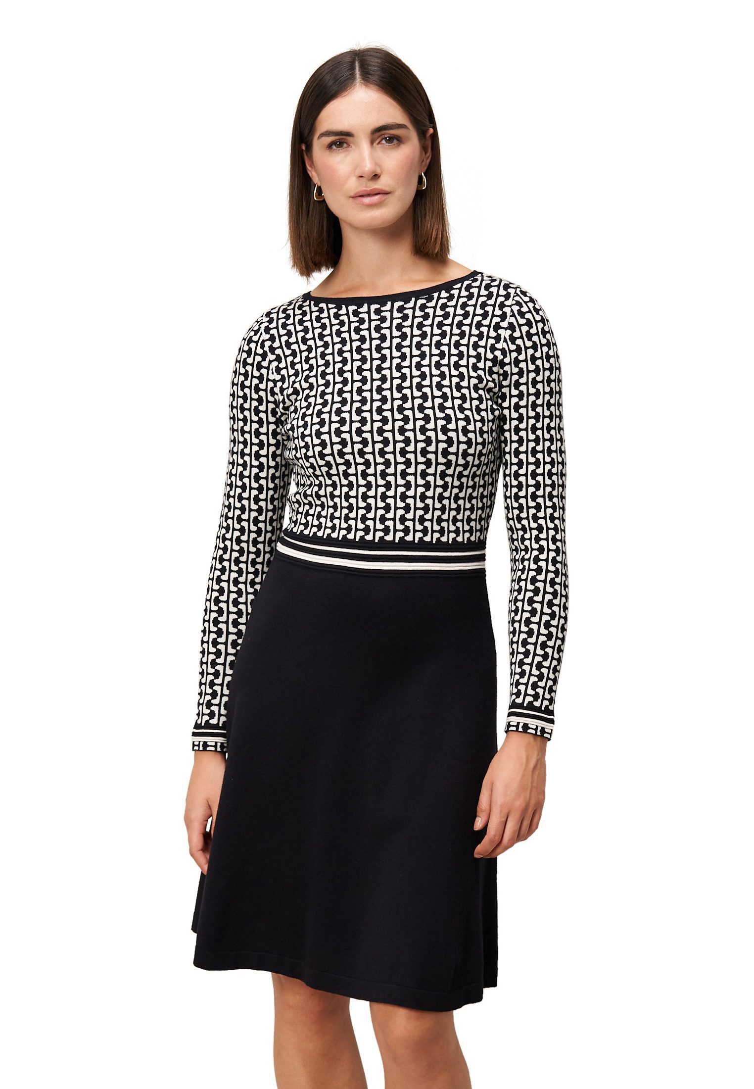 Zero Strickkleid Damen Strickkleid grafisches Muster günstig online kaufen