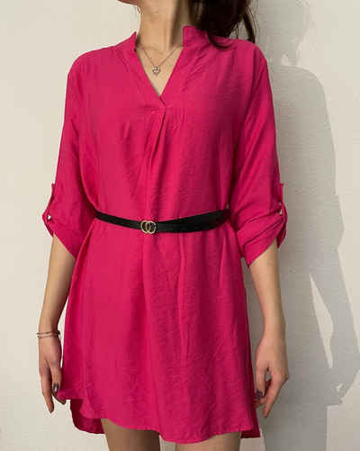 ITALY VIBES Tunikakleid - Kleid CARA - Blusenkleid mit Gürtelkleid - Mini-Kleid mit Gürtel - ONE SIZE passt hier Gr. XS-L