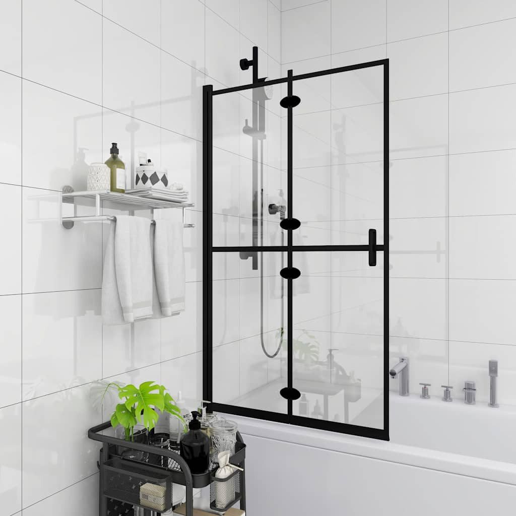 vidaXL Duschwand Faltbare Duschkabine ESG Schwarz 80x140 cm