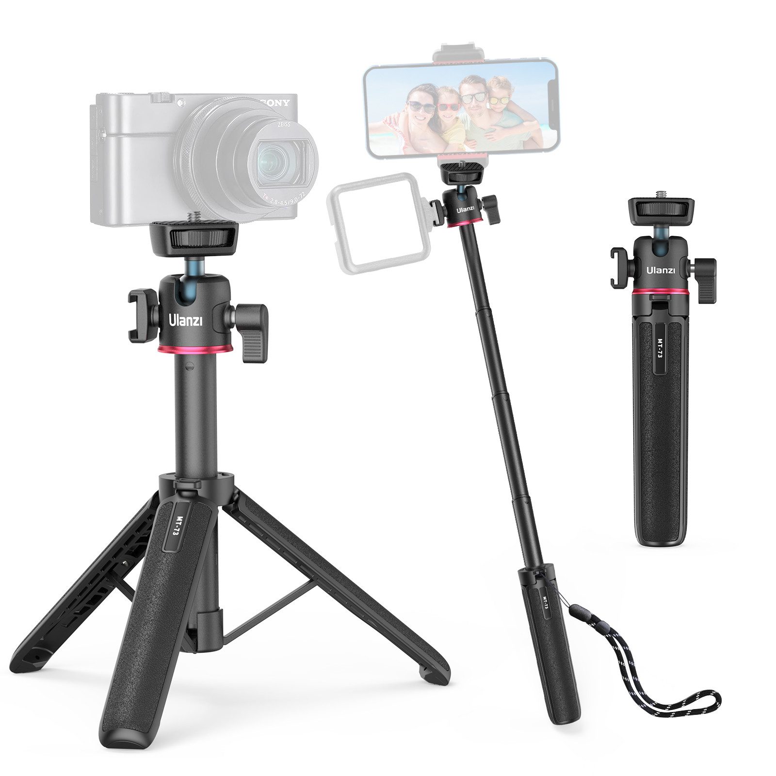 ULANZI MT-73 55 cm Mini-Desktop-Stativ für DSLR-Kamera-Smartphone Kamerastativ
