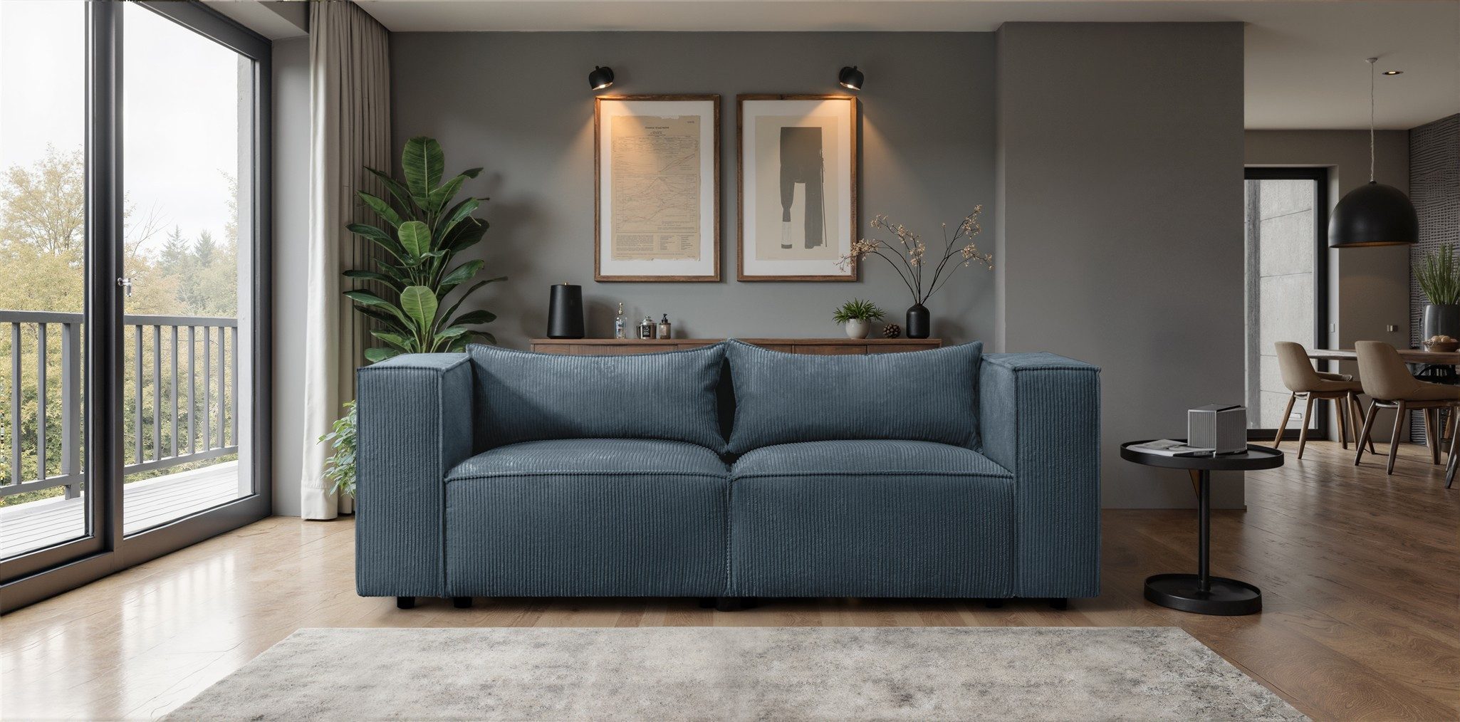 Fun Möbel 2-Sitzer Designersofa FUN MIKEL in Stoff Lincoln, Rundumbezug