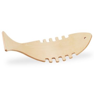 Mamabrum Agility-Wippe Balancierbrett aus Holz in Fischform - Balance-Wippe