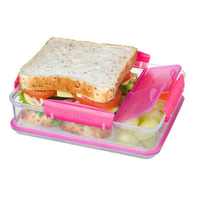 sistema Lunchbox »Brotdose mit Snackfach, transparent-pink«, Kunststoff lebensmittelsicher