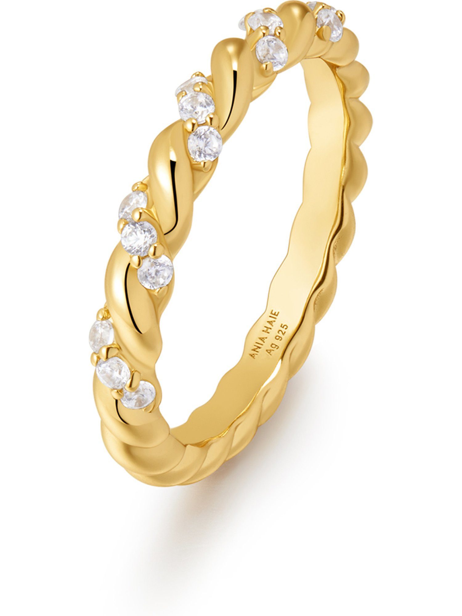 Ania Haie Fingerring Ania Haie Damen-Damenring 925er Silber 15 Zirkonia, Zirkonia