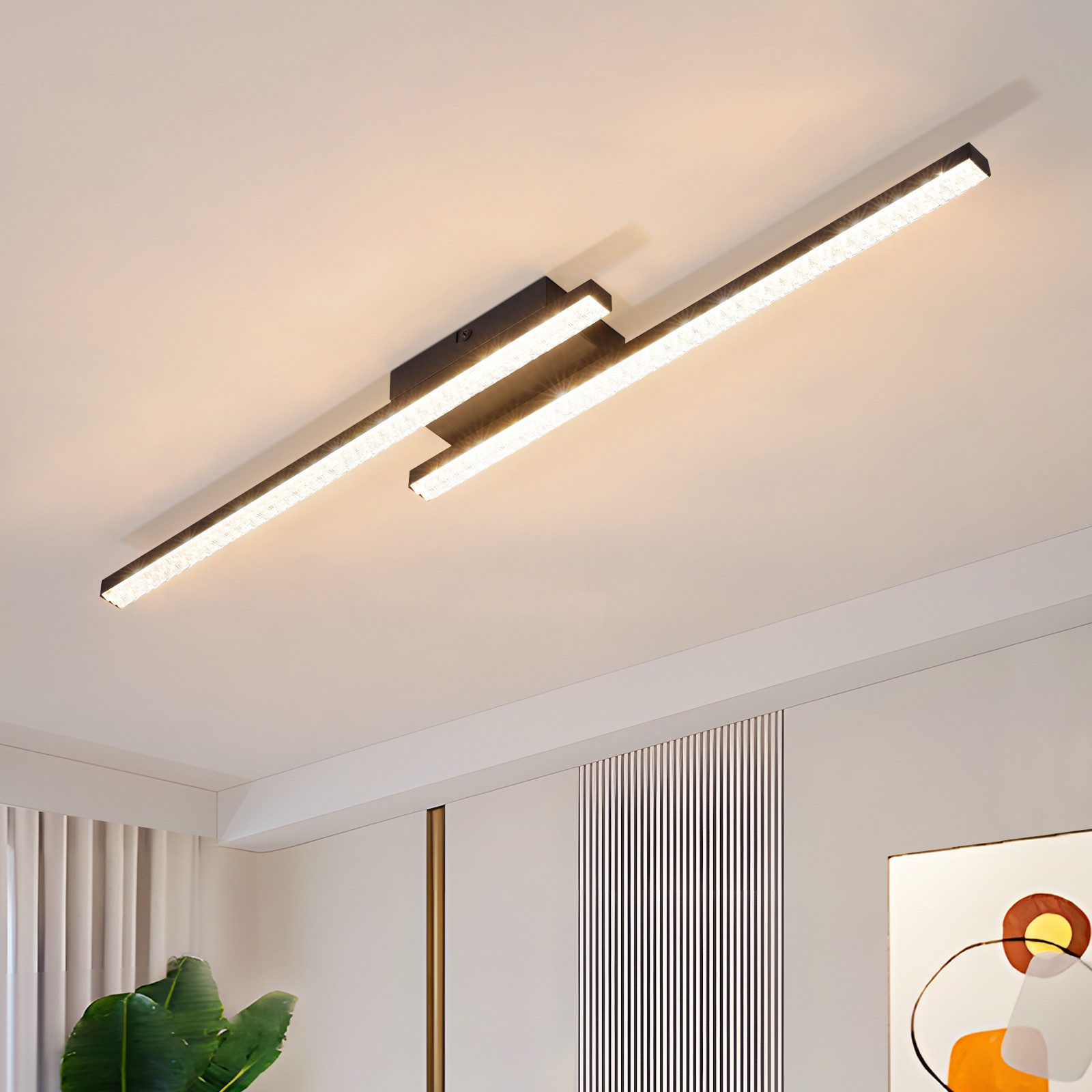 Nettlife LED Deckenleuchte warmweiß Schwarz 3000K Modern Kristall 12W Metal günstig online kaufen