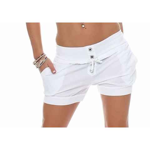 malito more than fashion Hotpants 6086 unifarbene Chino Short kurze Sommerhose mit elastischem Bund