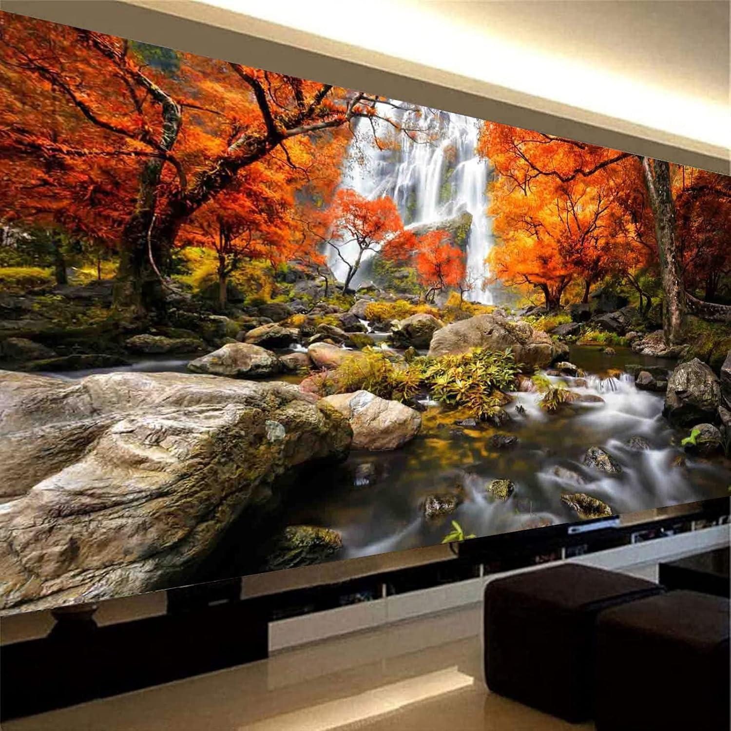 Trayosin XXL-Wandbild Diamond Painting Wasserfall Natur 5D Diamant Malerei Groß XXL Set