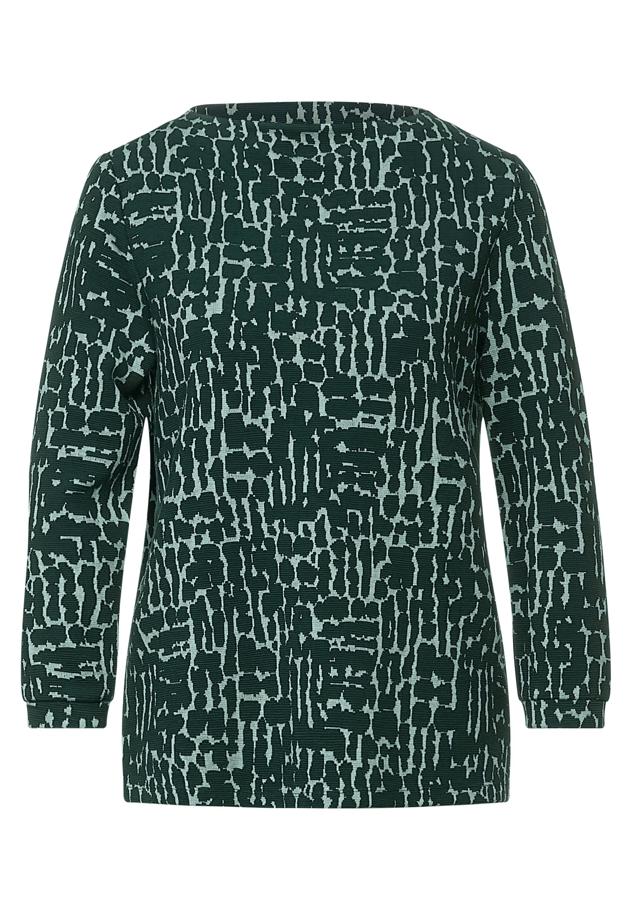 STREET ONE Langarmshirt Street Shirt Struktur Deep clary One deep Vorhanden (1-tlg) in Clary mint Nicht mit Dessin