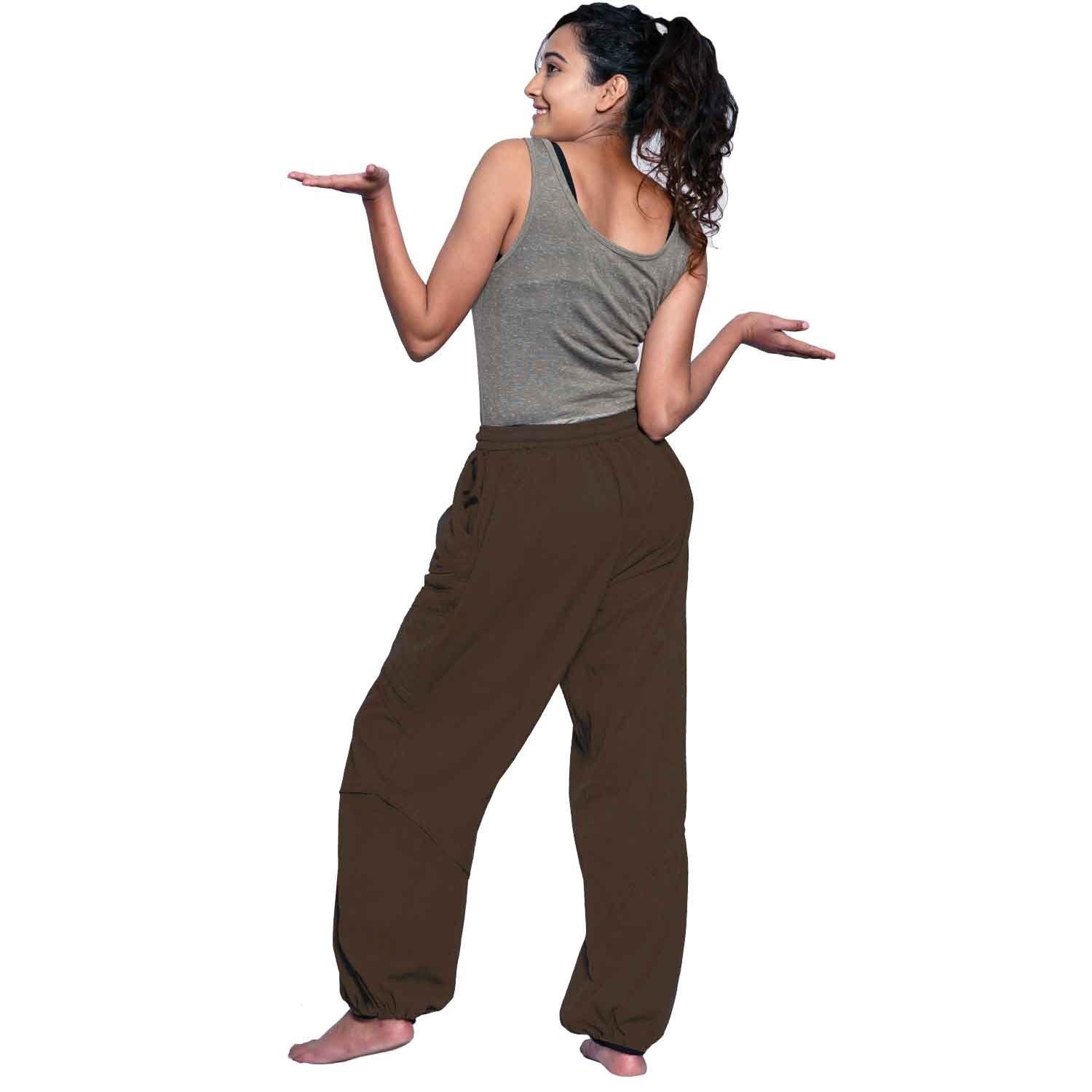 SIMANDRA Haremshose Bund Yoga elastischem Fitness Coffee Damen Schlupfhose mit für Triangle (1-tlg) &