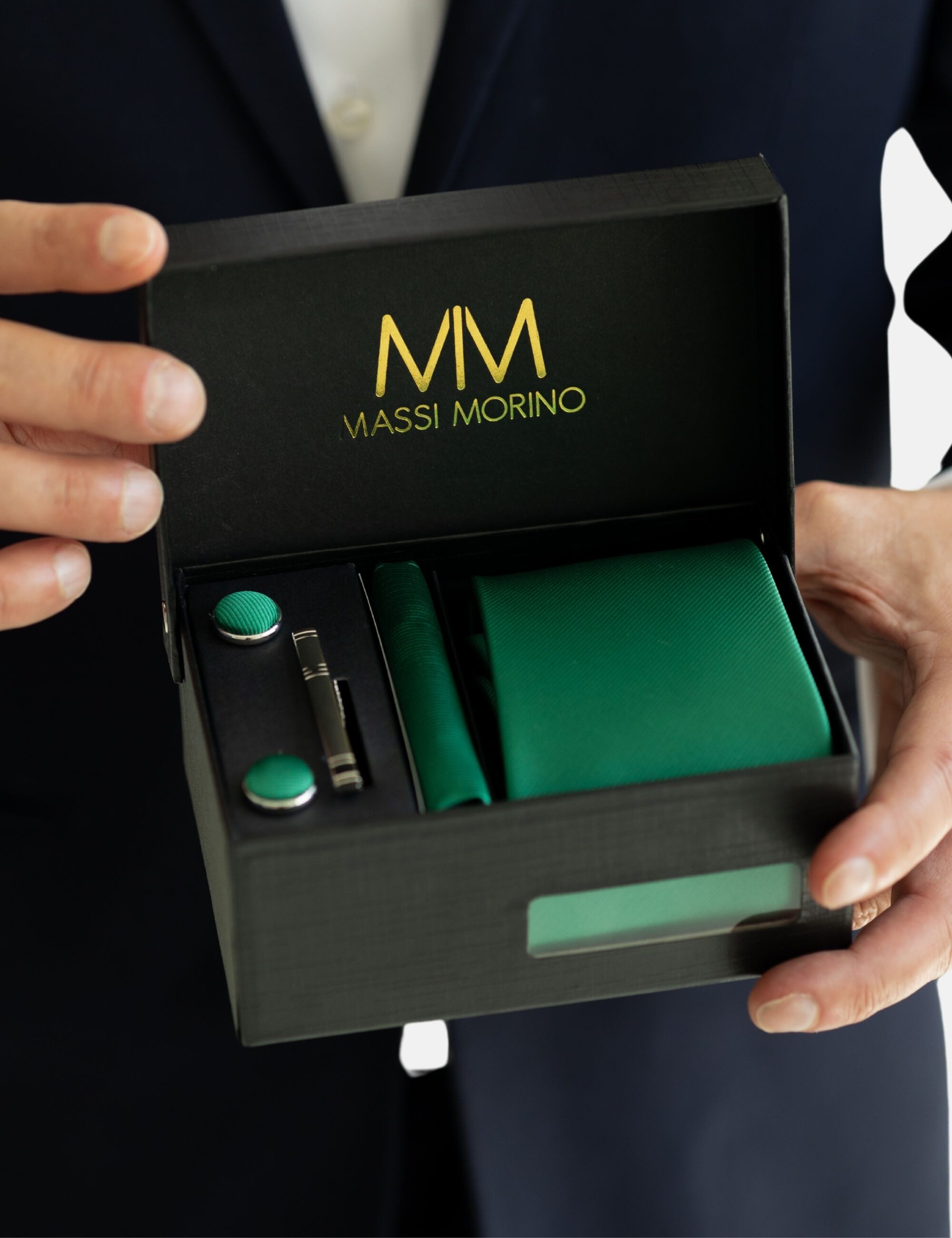 Massi Morino Krawatte (1-St) mit Einstecktuch, günstig online kaufen