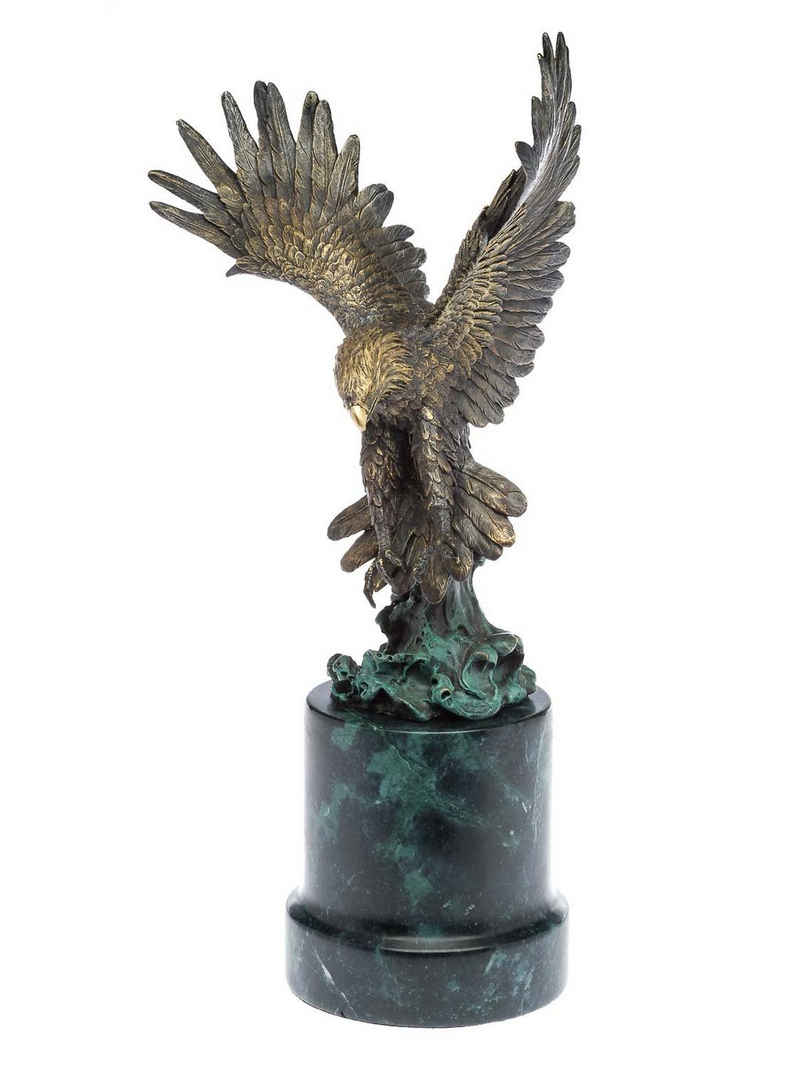 Aubaho Skulptur Bronzeskulptur Adler Greifvogel Bronze Figur Skulptur 48cm im Antik-St