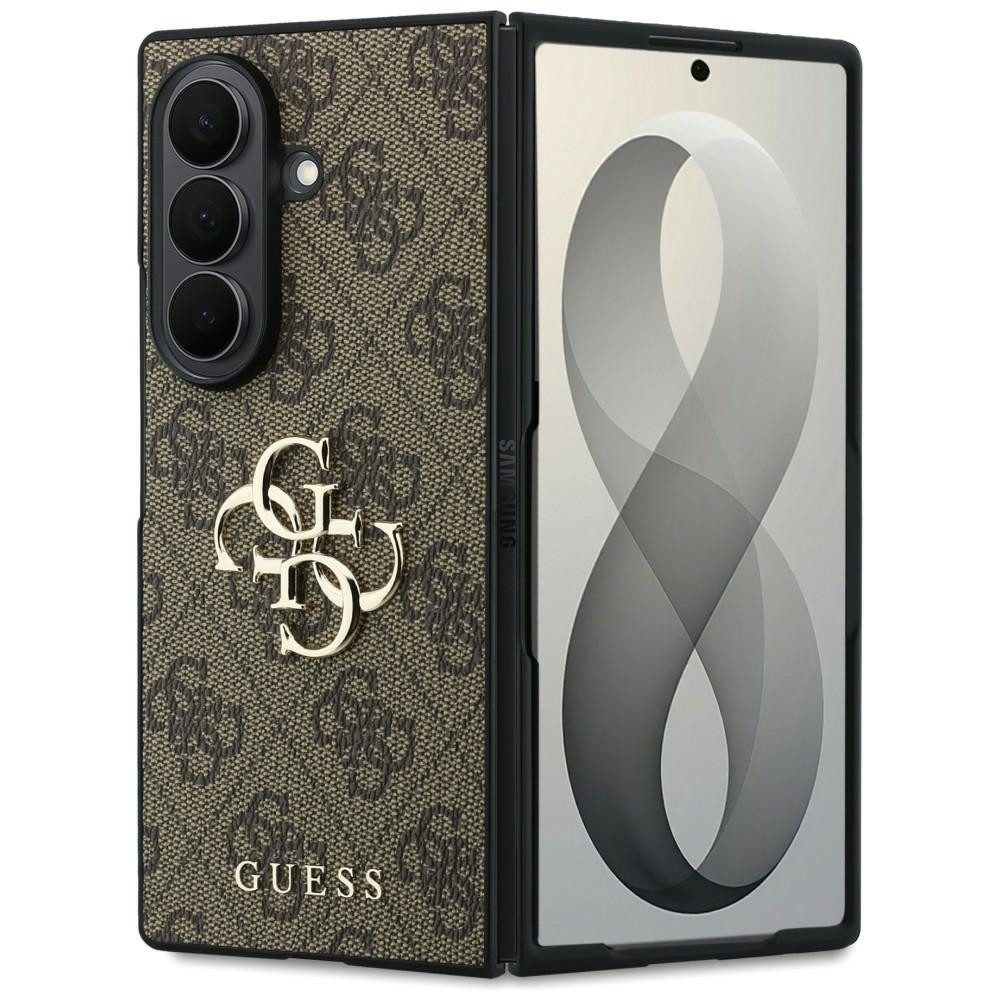 Guess Handyhülle Galaxy Z Fold 8 Ultra Kunstleder rosa braun grau Big Logo goldfarben 8 Zoll, Kantenschutz