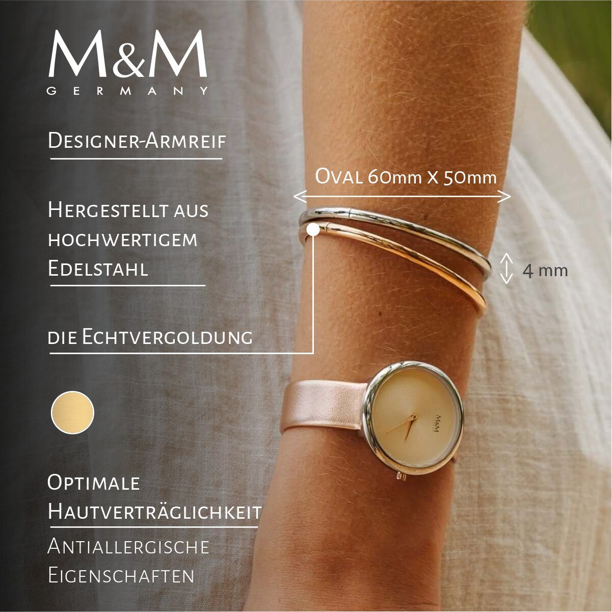M&M Armreif Armreif Damen gold schlicht, Breite 4mm Fine Line (1-tlg), Edel günstig online kaufen