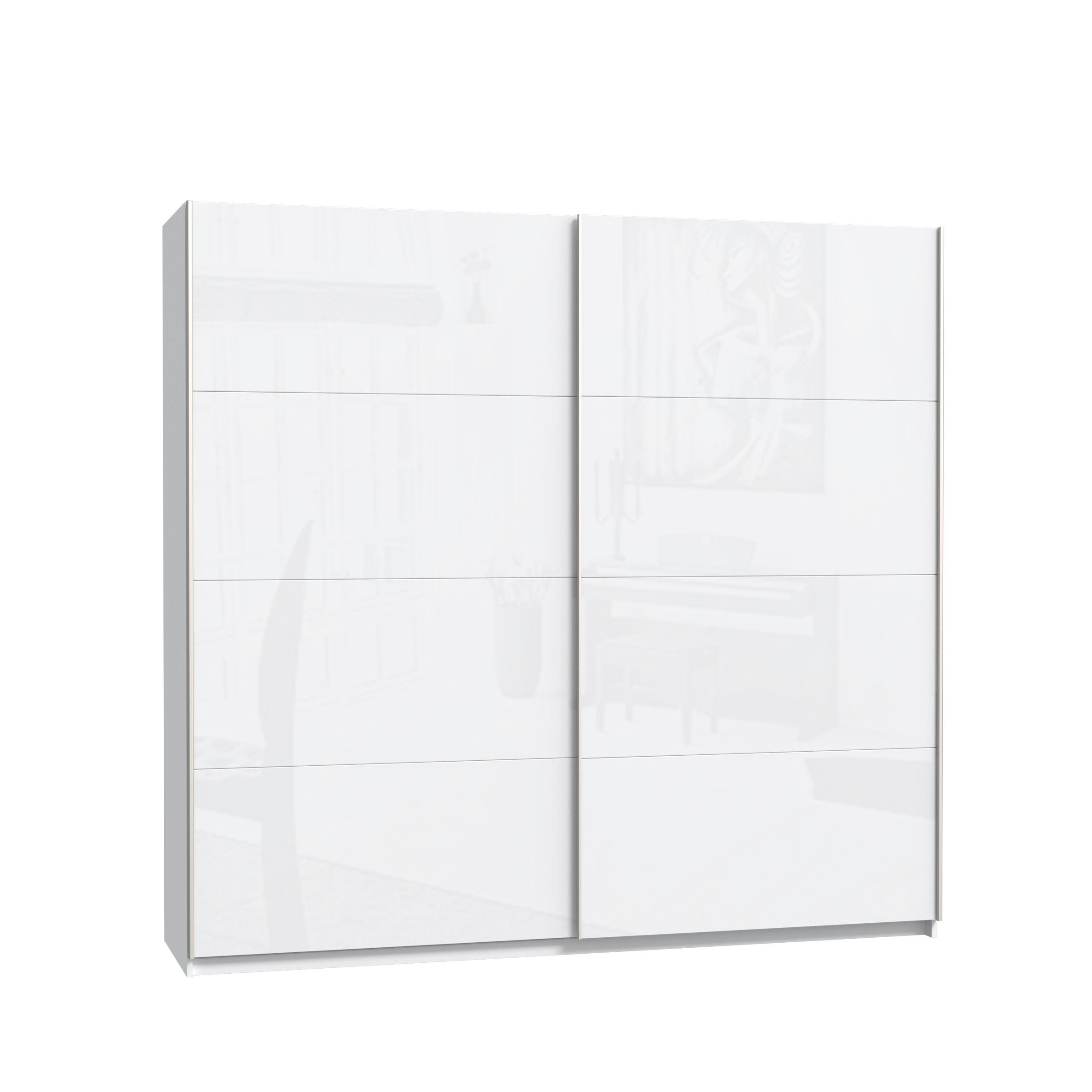 freiraum Schwebetürenschrank Starlet Plus in Weiß/ Weiß Glanz, 220,1x209,7x61,2cm B/H/T