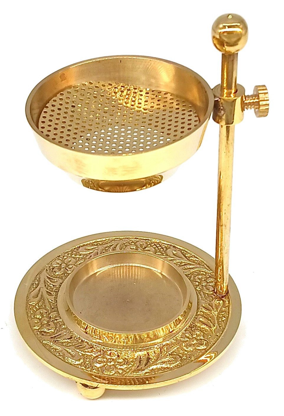 Saraswati Räucherstäbchen-Halter Räuchergefäß " India" Messing, höhenverst. 8x10cm