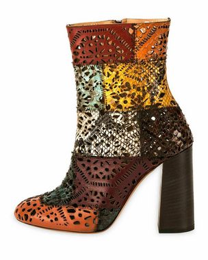 Chloé CHLOE LUCY PATCHWORK LASER CUT ANKLE BOOTS STIEFEL SCHUHE STIEFE Stiefelette