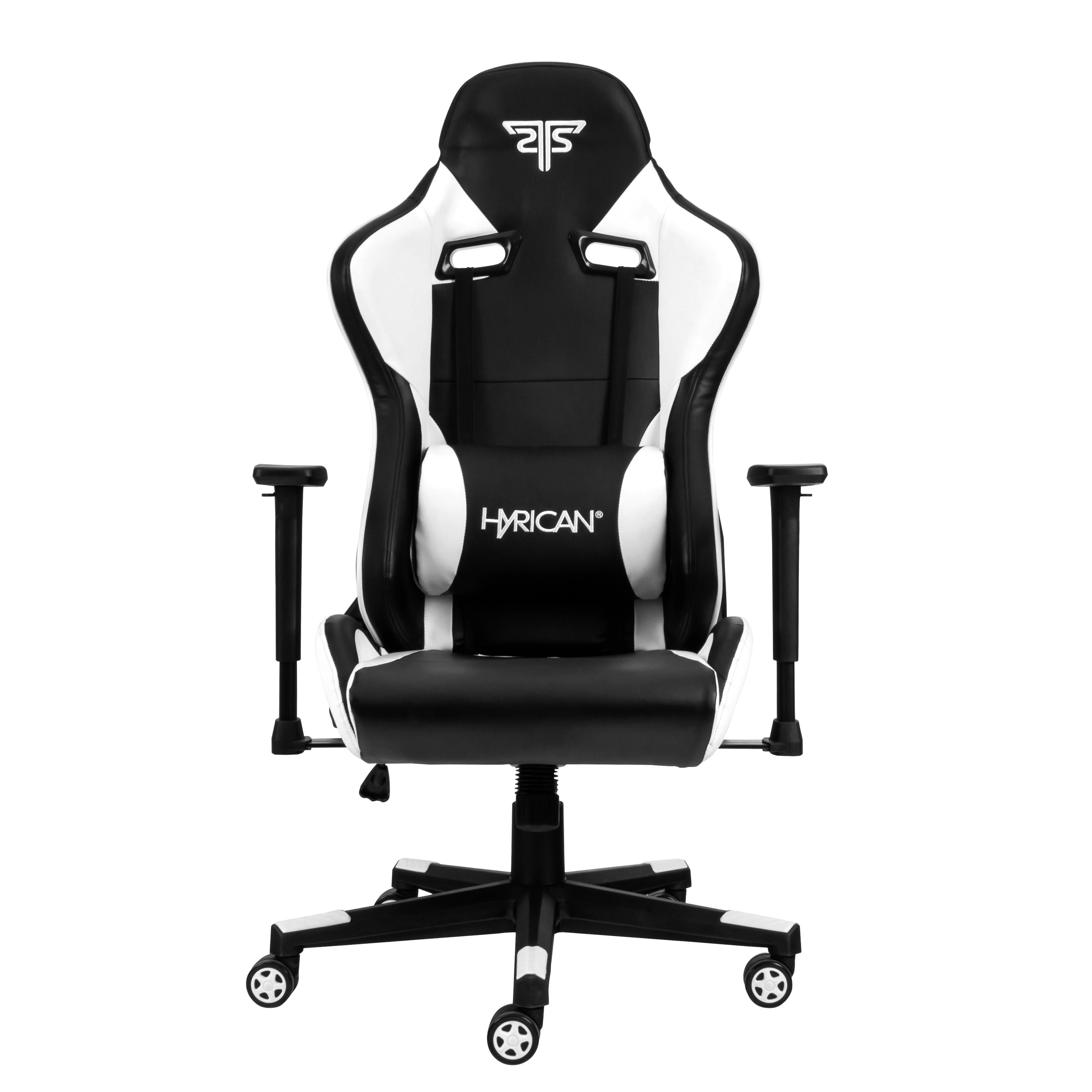 Hyrican Gaming-Stuhl "Striker Tank" schwarz/weiß, für ergonomischer Gamingstuhl, Schreibtischstuhl, geeignet Bürostuhl, Kunstleder, Erwachsene