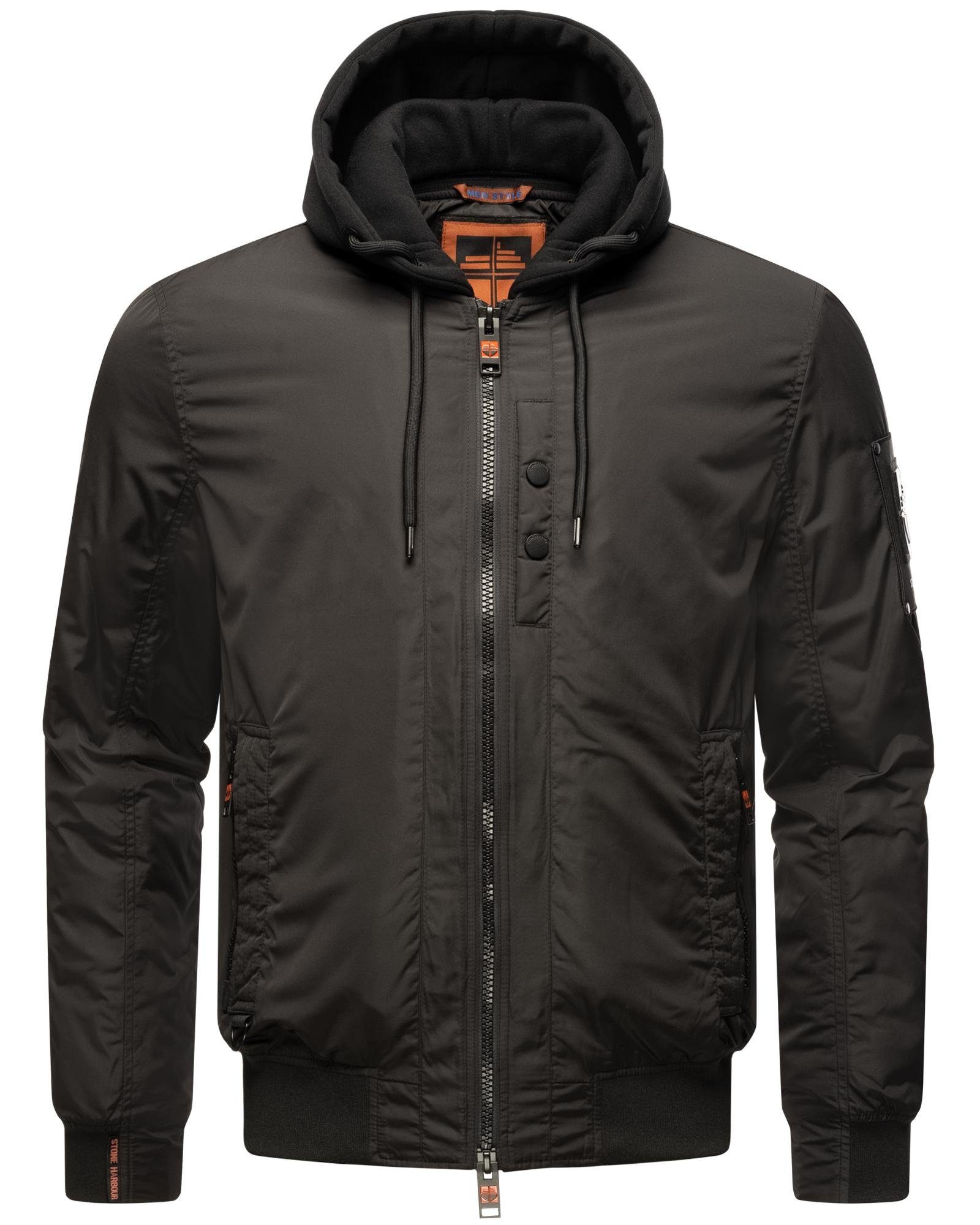 Stone Harbour Bomberjacke Hoobo Stylische Herren Fliegerjacke mit abnehmbarer Innenjacke