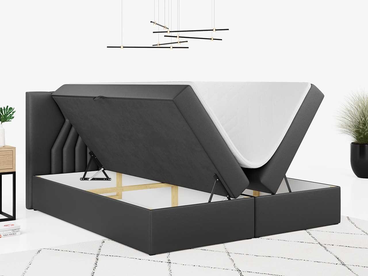 MKS MÖBEL Boxspringbett STELLE für 2, Doppelbett, Schlafzimmer, Modern Praktisch Multipocket-Matratze